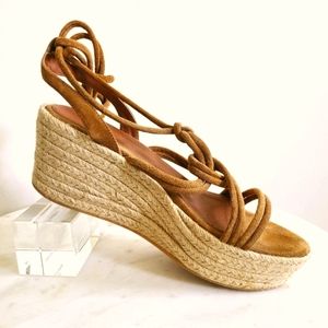 Ba&sh Carlota Suede Leather Espadrille